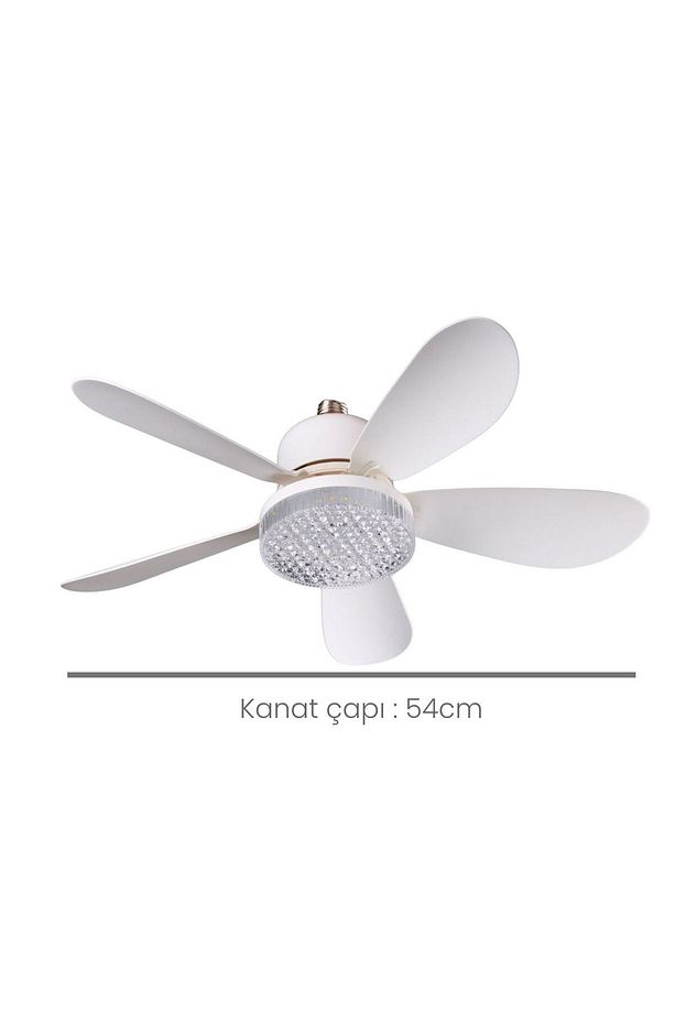 Tay-tech Rbr Tavan Vantilatörlü Led Ampul, Kumandalı, 3 Renkli, Kademe Ayarlı - 2