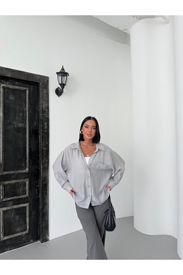 Oversize Kadın Gömlek - 1