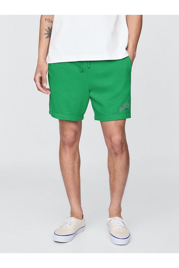 Erkek Yeşil Relaxed Gap Logo Grafik Şort - 6