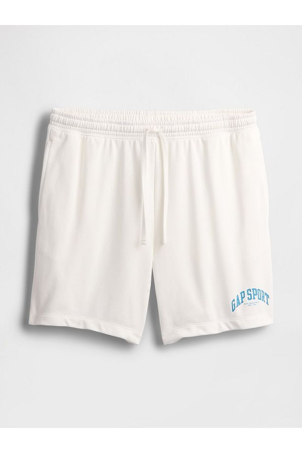 Erkek Beyaz Relaxed Gap Logo Grafik Şort - 2