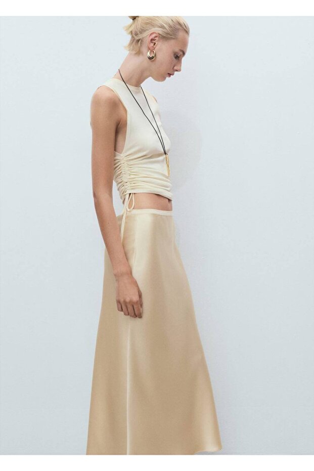 Saten midi etek - 6