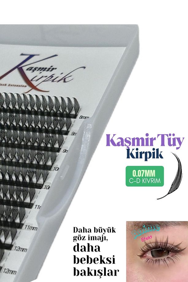 Kaşmir Tüy Kirpik (anime Efekt ) C Kıvrım 0.07 Mm Mix Boy - 2