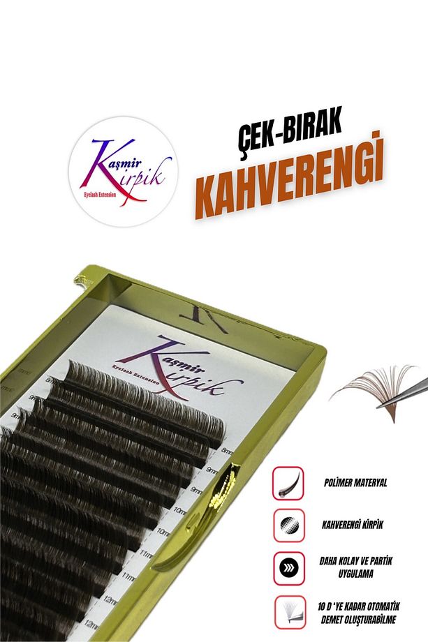 Kaşmir Kirpik Çek Bırak Kahverengi C mix 0.05 mm mix kutu - 1