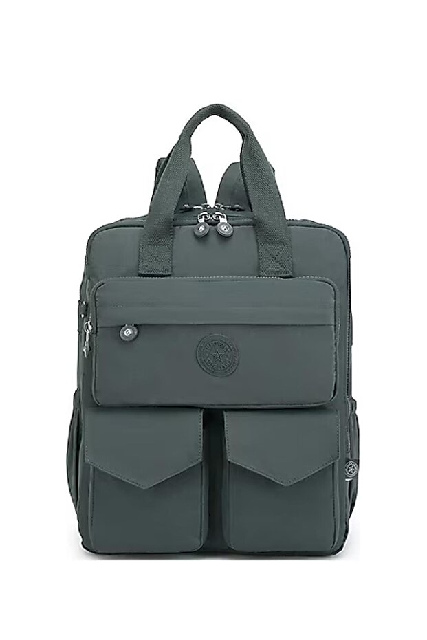 Large Size Crinkle Fabric Backpack Bc 1175 - Khaki