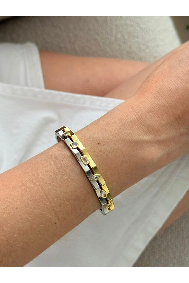 Brand Equivalent Zircon Stone Bangle Bracelet Handcuff