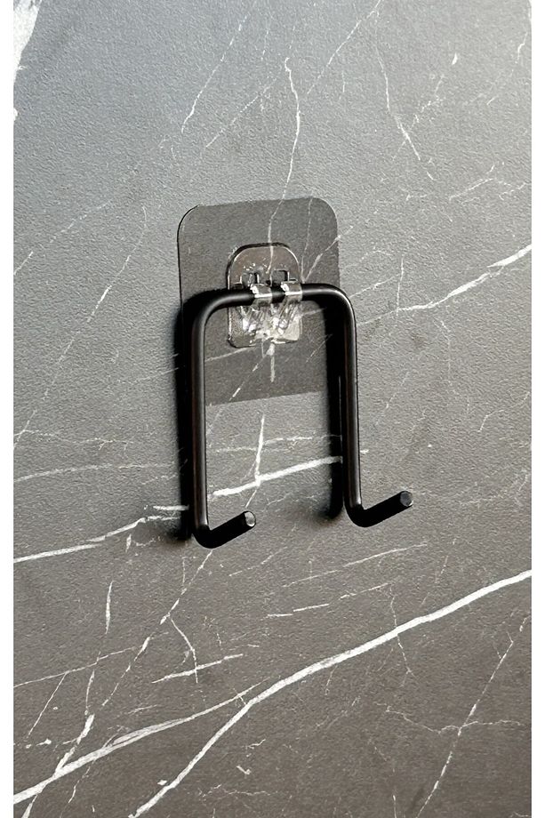 Yapışkanlı Çift Kancalı Banyo Mutfak Askısı Metal Askılık Duvar Askı Organizer - 3