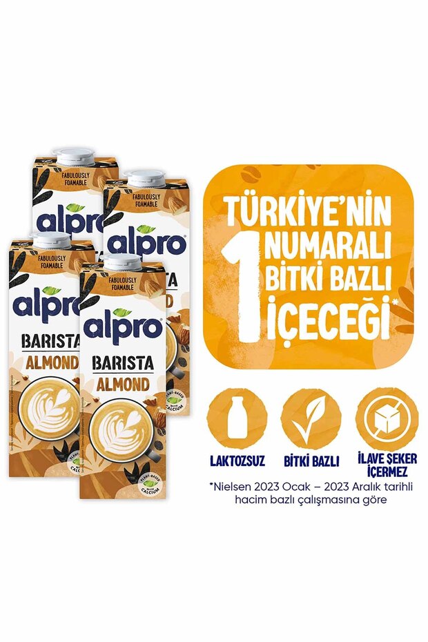 Barista Badem Sütü 4x1 L Vegan Laktozsuz Bitkisel Bazlı - 1
