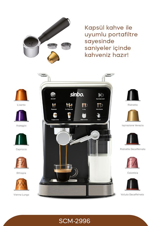 SCM 2996 -Kapsül Kahve Aparatlı Espresso Makinesi - 3