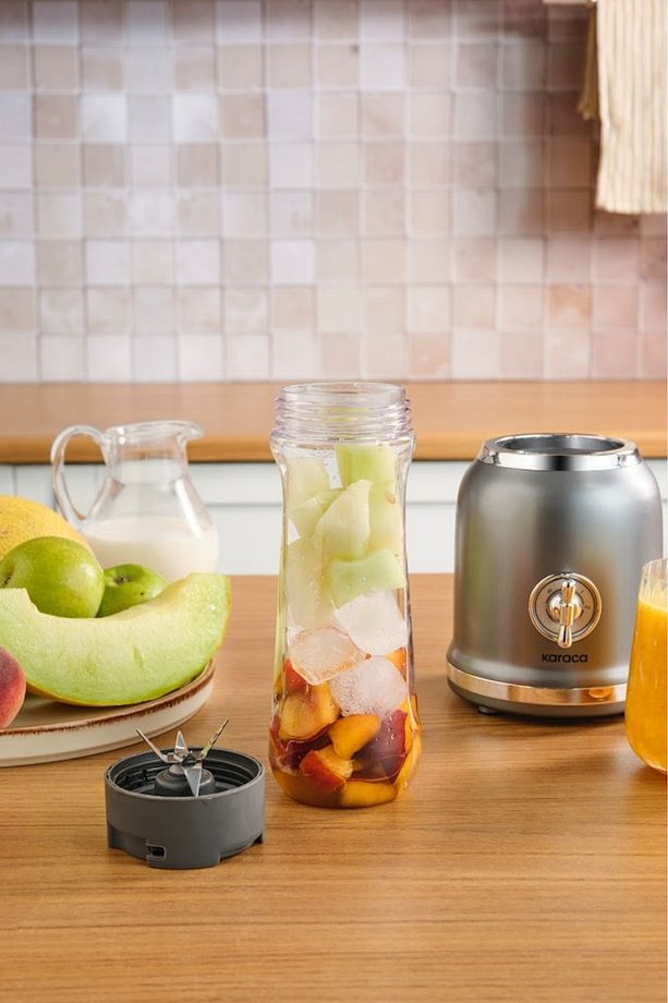 Retro Personal Kişisel Smoothie Blender Grey - 8