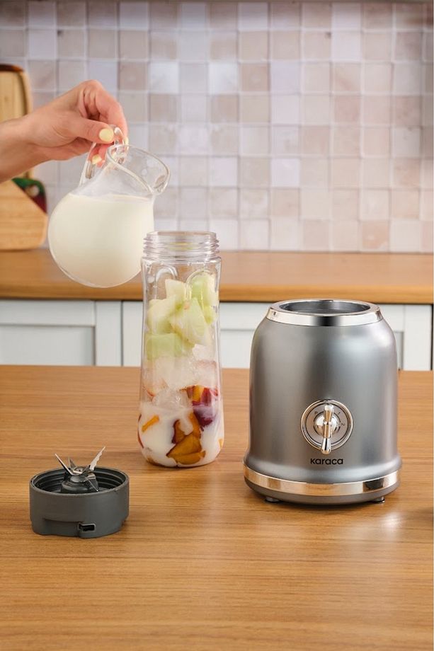 Retro Personal Kişisel Smoothie Blender Grey - 4