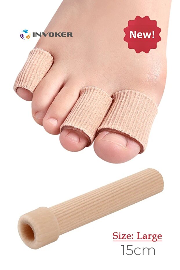 Hand Foot Finger Protector Teo Fabric Covered Gel Silicone Tube Ingrown Nail Bone Callus Protector Large