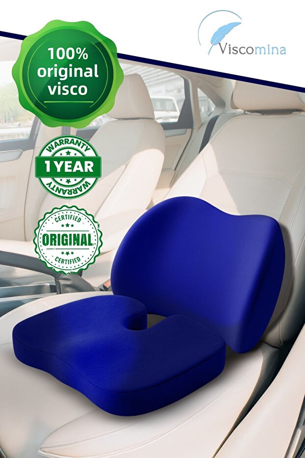 Visco Vehicle Waist and Sitting Cushion Set Orthopedic Driver Seat Support Comfort Pillow for Car