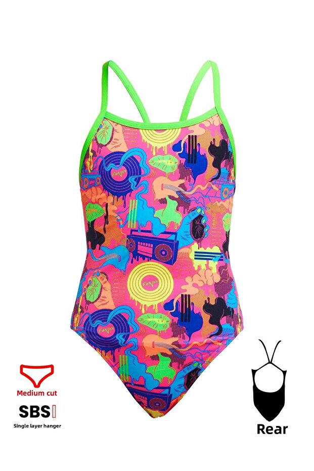 Funkita SS Lotsa Pop - ملابس سباحة للتدريب بأشرطة رفيعة للفتيات