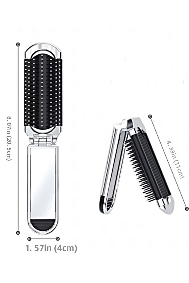 Foldable Mini With Mirror Hair Brush Folding Comb Head Massage Portable Travel Hairbrush