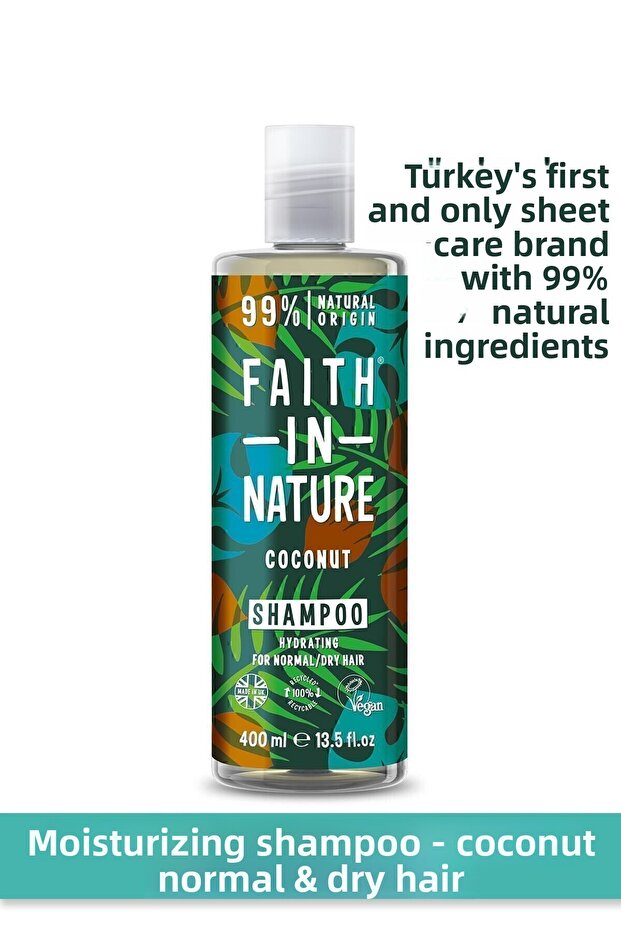 99% Natural Moisturizing Shampoo Coconut for Normal & Dry Hair