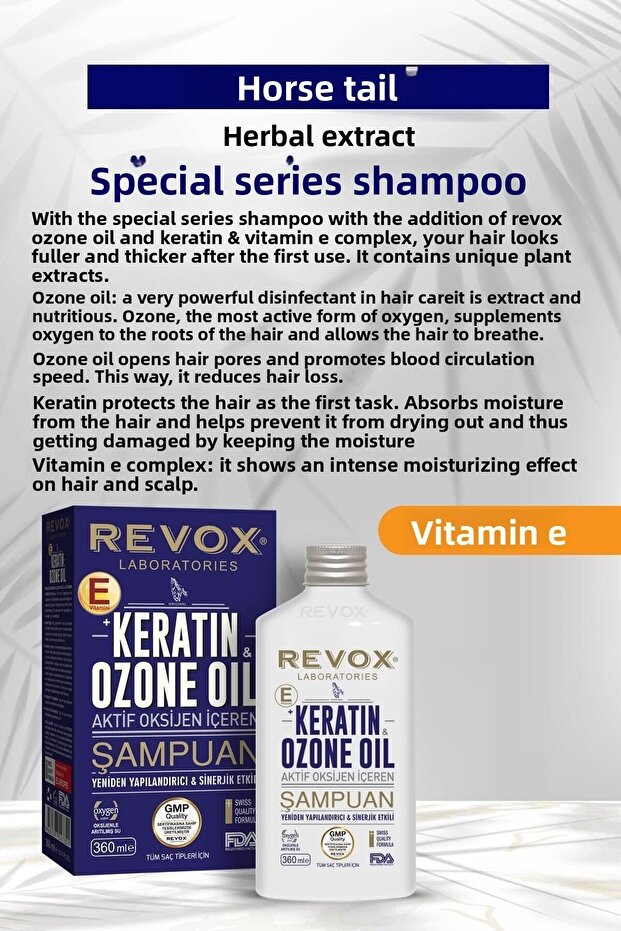 Keratin and Ozone Oil Shampoo with Vitamin E - Restructuring, 2 Pieces - 4