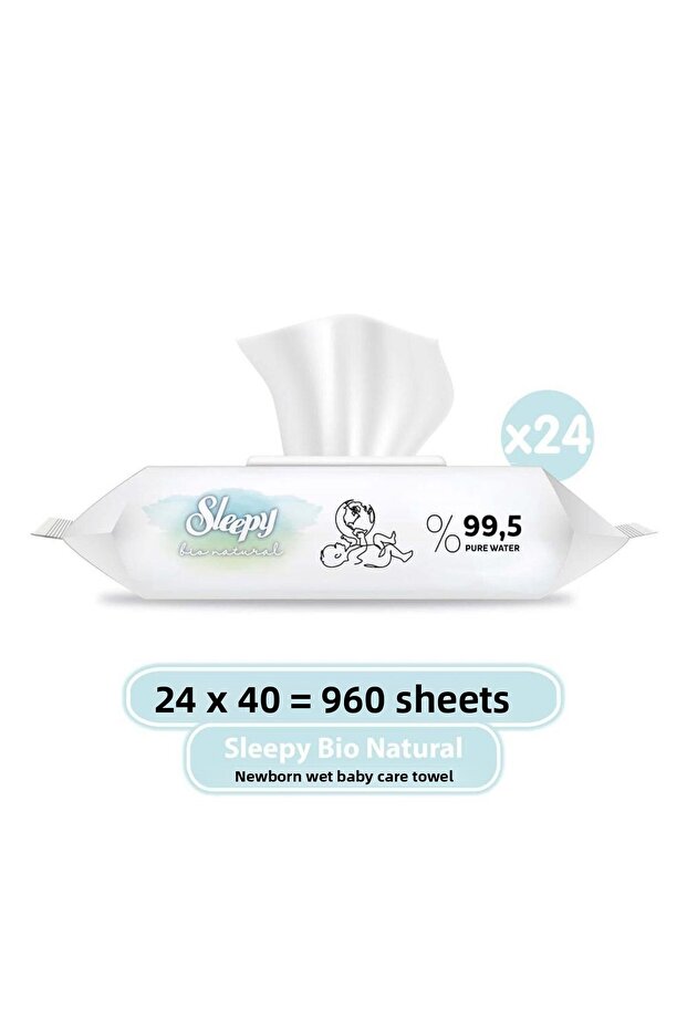 Wet Wipes Bio Natural Newborn X24 Pieces
