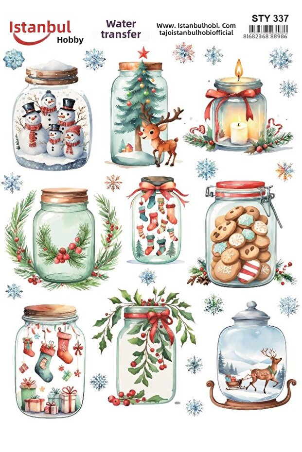 New Year's Water Transfer 25X35Cm Sty337