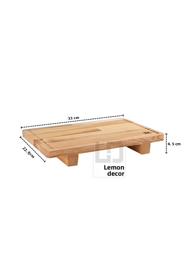 Solid Ash Wood Serving and Cutting Board – 33X22.5X4.5 cm | Suitable for Food Contact, Natural Wood