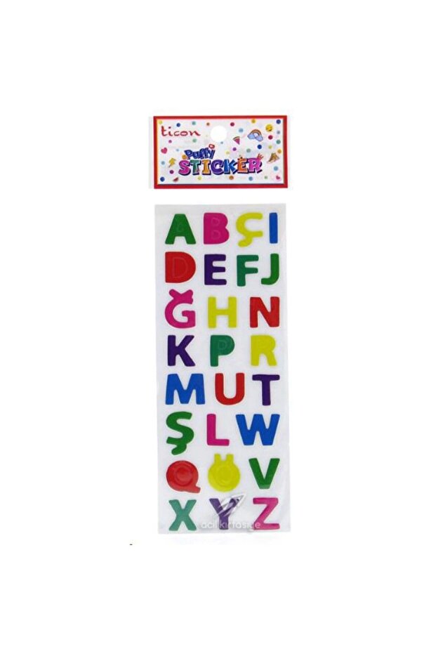 Sticker Puffy Embossed Label 348891 Letter Colorful