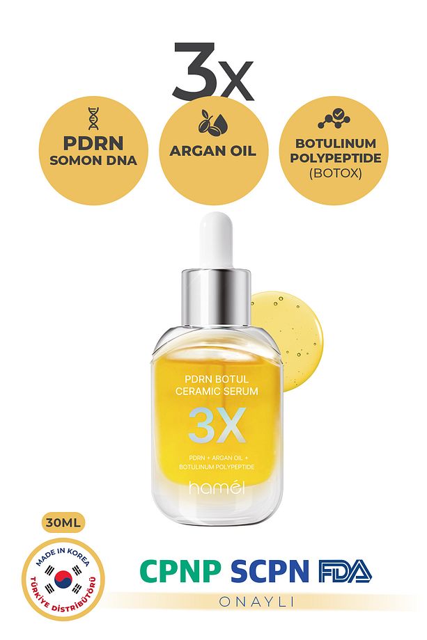 3X PDRN Botul Ceramic Serum Somon DNA lifting Etkili Doku Onarıcı Serum Kore 30ml - 1