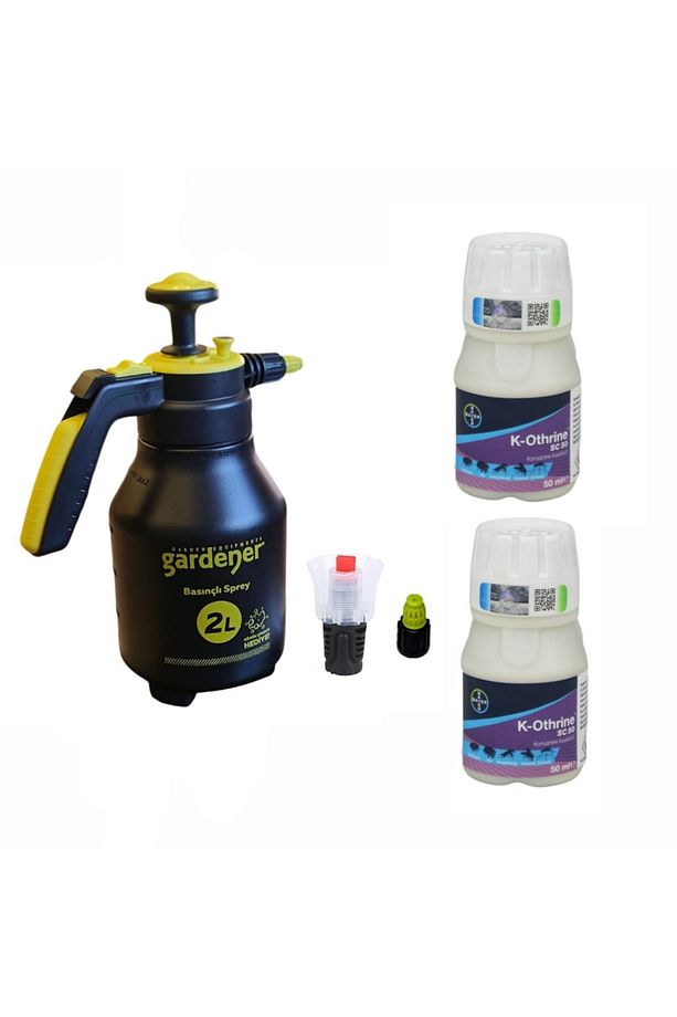 2lt Gardener Basınçlı Ilaçlama Pompası Ve 2 Adet K-othrine 50ml Kene,karınca,kırkayak Ilacı - 1
