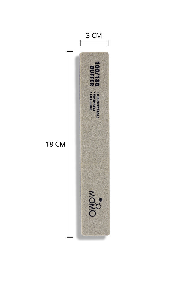 مبرد علوي للأظافر 100/180 رمادي مستطيل - 4