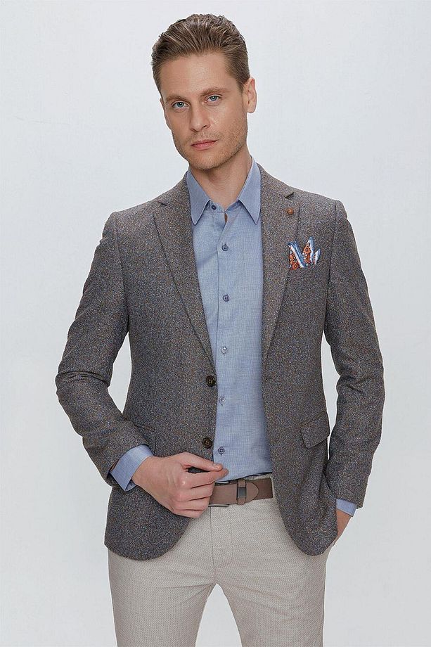 C 633 Slim Fit Tütün Spor Ceket - 1