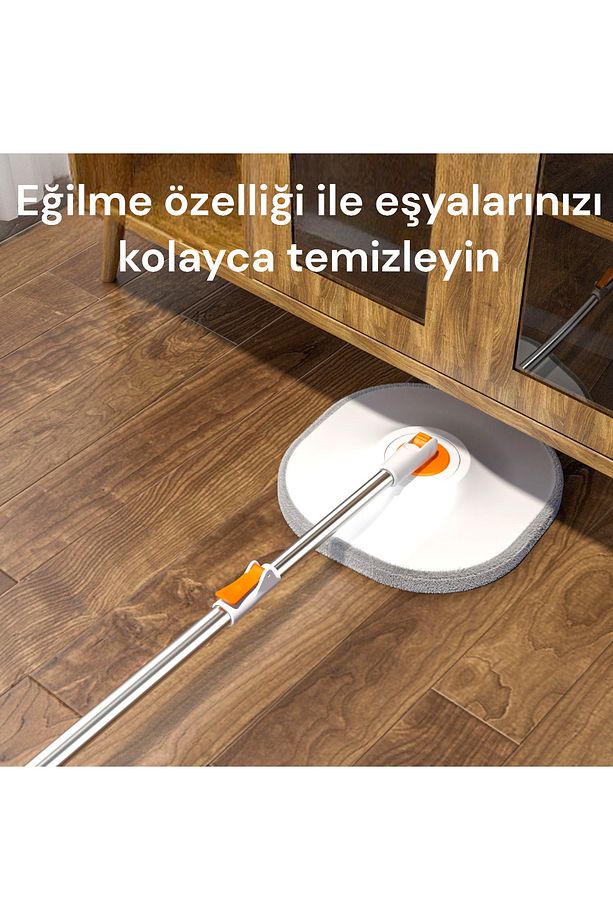 Otomatik Mop Temizlik Seti Temiz&kirli Su Ayrımı Mikrofiber Kare Başlık 2 Adet Bez - 5