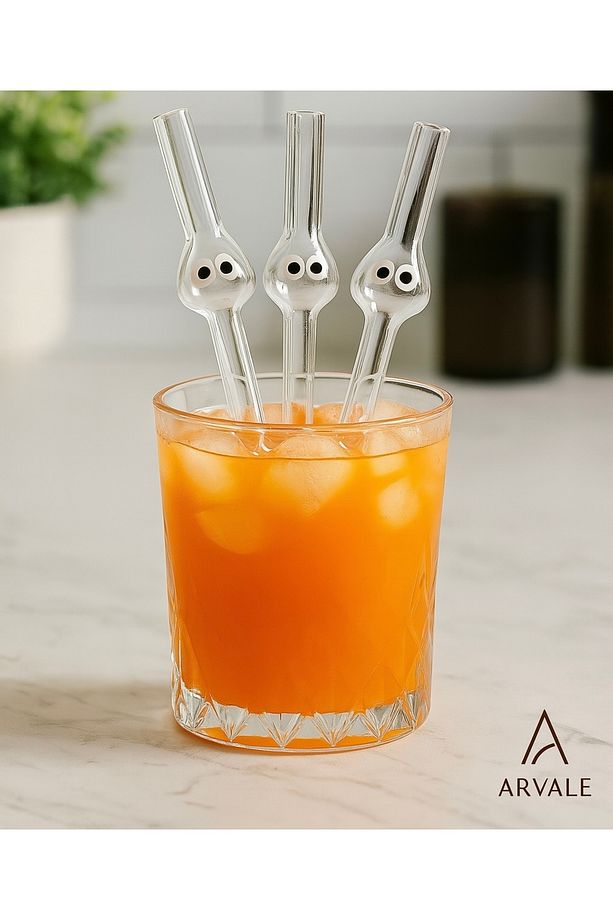 Cino 1 Adet Cam Pipet Figürlü Sevimli Pipet - 4