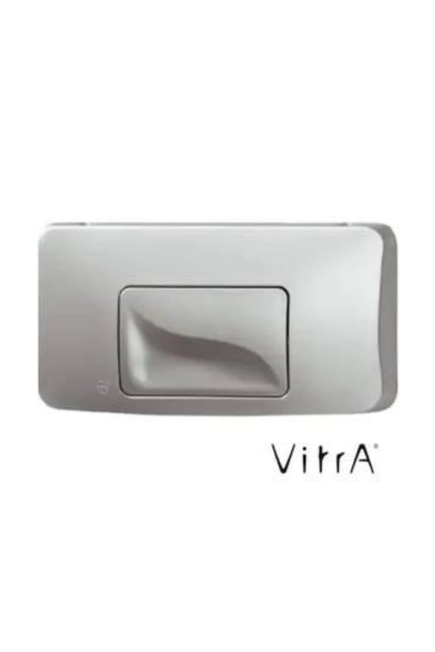 Vitra Uyumlu Gömme Rezervuar Kumanda Panel Kapağı (TEK KADEMELİ MAT KROM) - 1