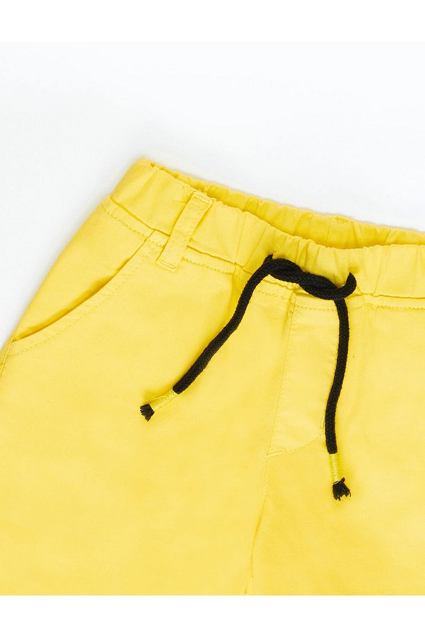 Sarı Erkek Çocuk Gabardin Şort - 5