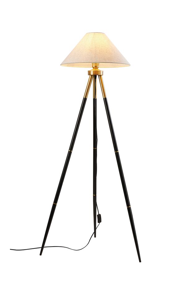 Cosby Siyah-Eskitme Kaplamalı Tripod Metal 3 Ayaklı Lambader - 3