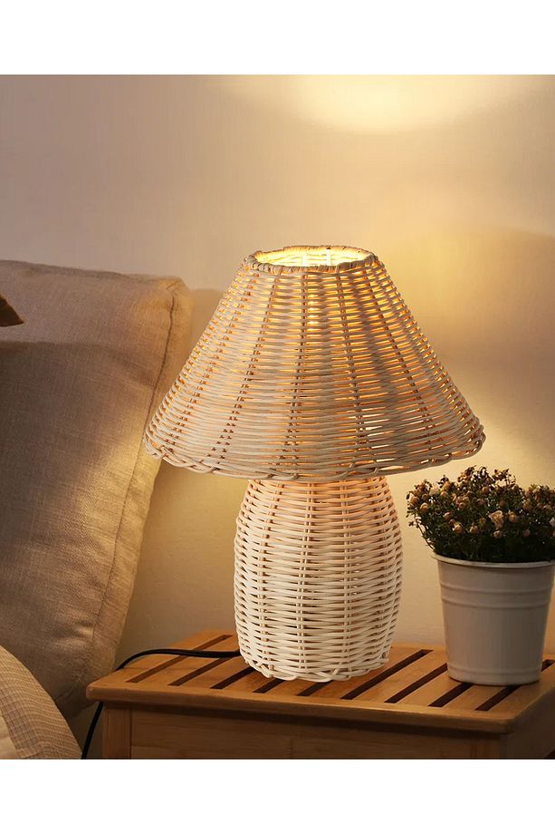 Sollın Rattan Hasır Abajur Masa Lambası - 1