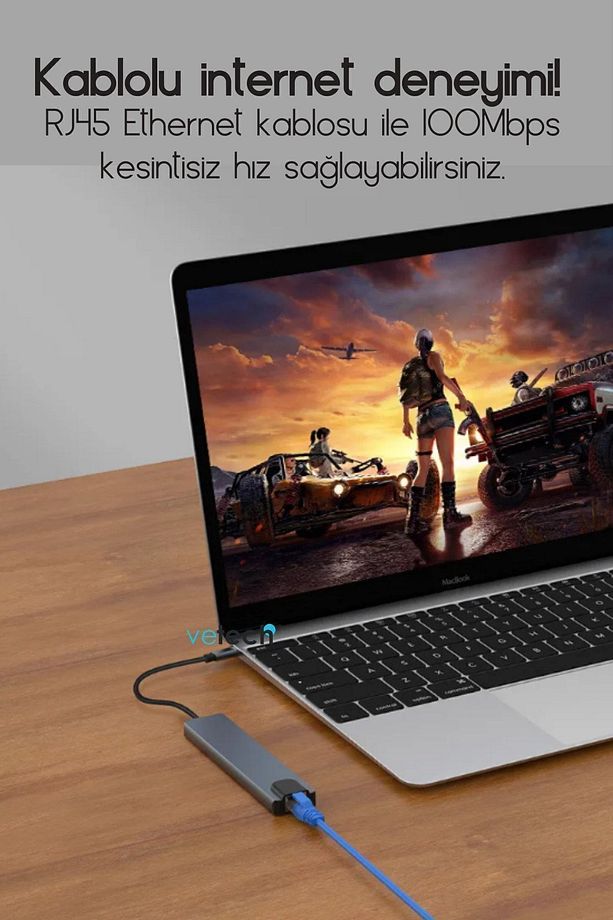 Macbook Pro Air Uyumlu Usb Type-c 8 Hub Dönüştürücü Çevirici Çoklayıcı Usb Hdmı Micro Sd 8in1 - 7