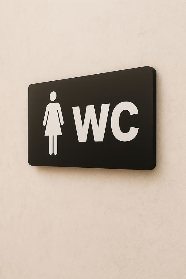 Wc Yönlendirme Serisinden Kadın Wc Tabelası 22 Cm X 8 Cm - 2