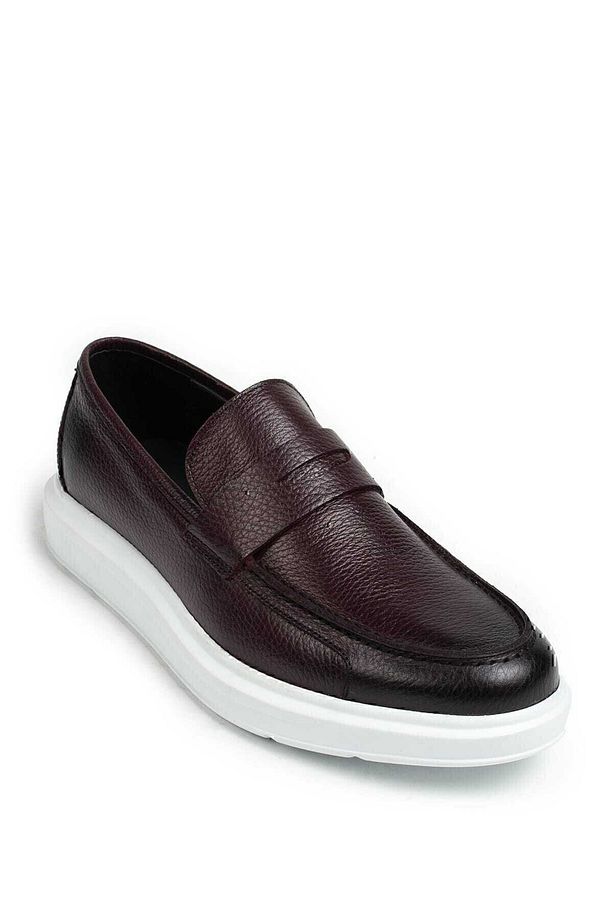 Erkek  Bordo Hakiki Deri Loafer Ayakkabı - 2