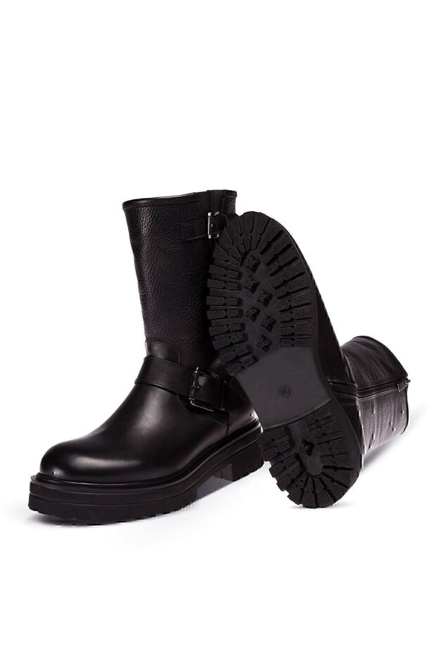 Hakiki Deri Siyah Kadın Bot - 5