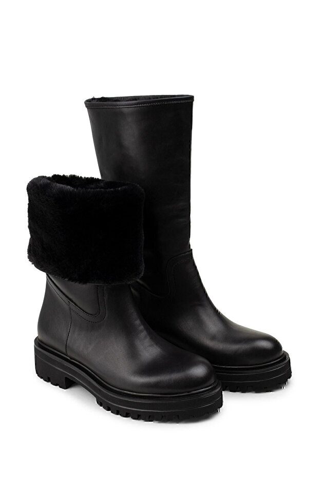 Hakiki Deri Siyah Kadın Bot - 3