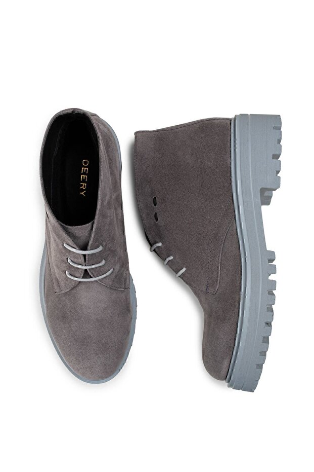 Hakiki Süet Gri Kadın Bot - 6