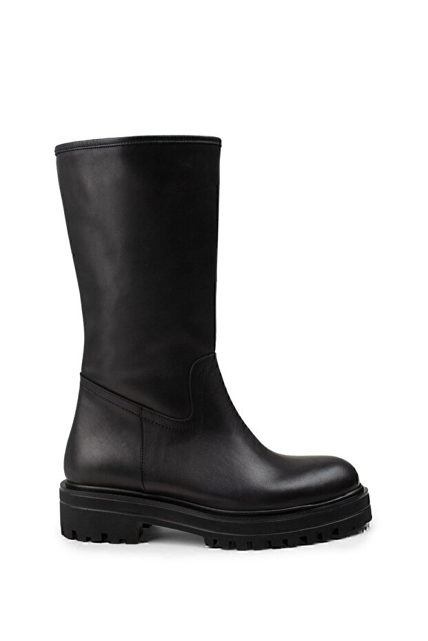 Hakiki Deri Siyah Kadın Bot - 4