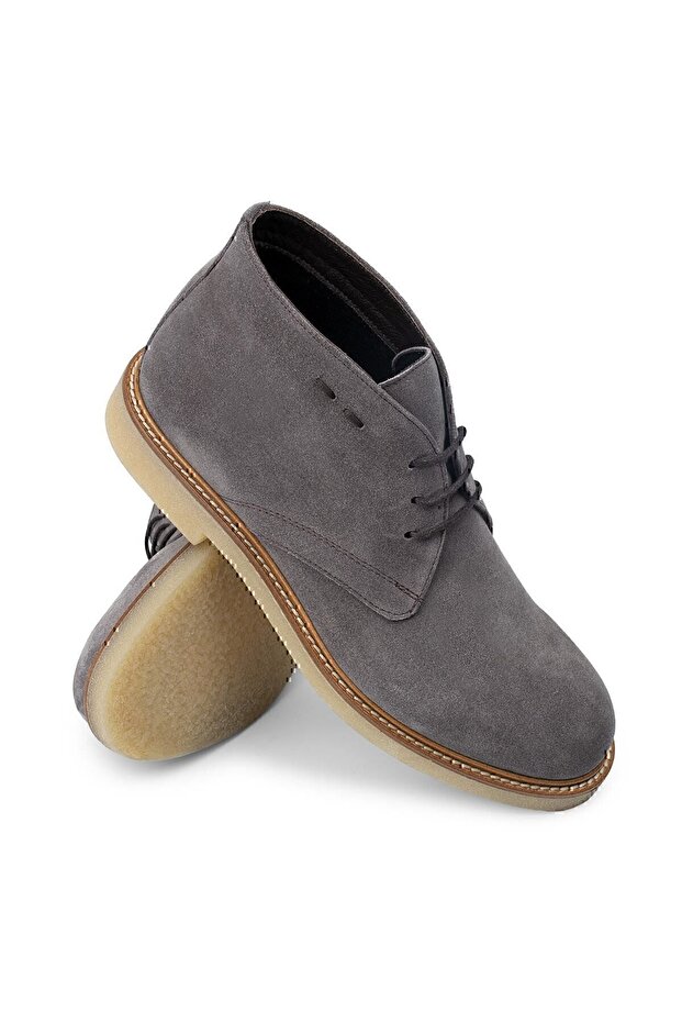 Hakiki Süet Gri Erkek Bot - 3