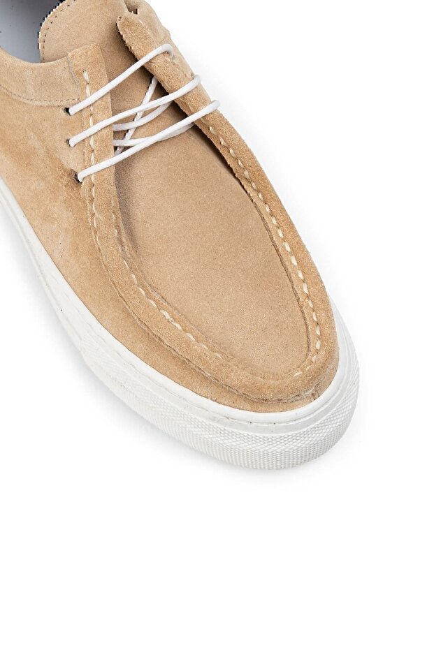 Hakiki Süet Bej Kadın Sneaker - 6