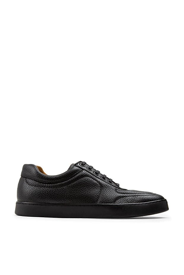 Genuine Leather Black Sneaker Men's Shoes