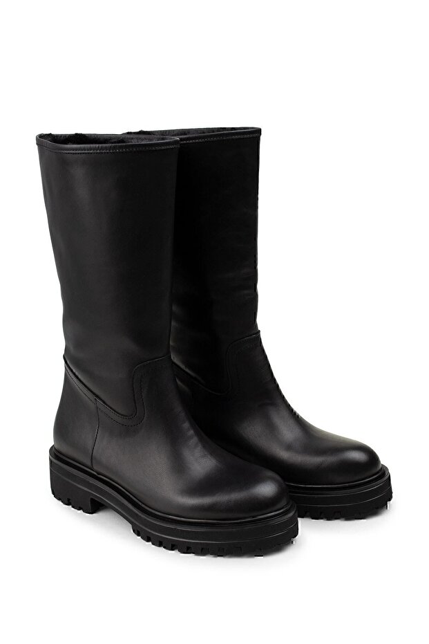 Hakiki Deri Siyah Kadın Bot - 5