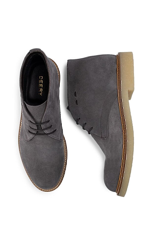 Hakiki Süet Gri Erkek Bot - 4