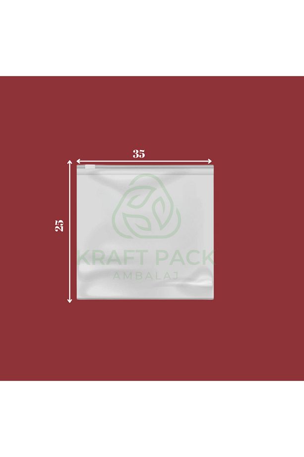 buzlu 25x35 cm tekstil poşeti kilitli fermuarlı poşet 1 pakette 5 adet - 1