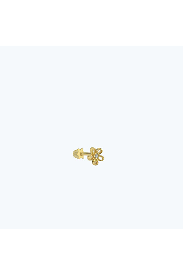 Altın Çiçek Tragus Piercing - 2