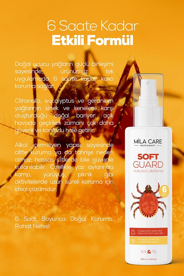 Soft Guard Sivrisinek Ve Kene Kovucu Sprey Losyon Bitkisel Tüm Vücut Için 100ml - 5