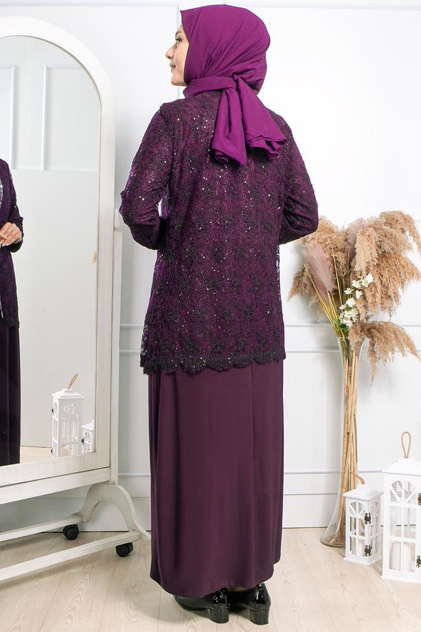 Taş Işleme Abiye Mürdüm Mda2309 - 5
